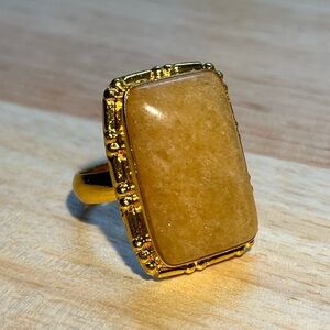 PEACH SUNSTONE GEMSTONE RING SIZE 9.75-10